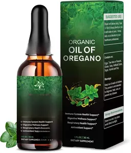 Organic Oil of Oregano Drops with Thyme & Turmeric 1 Fl Oz Liquid Supplement for Cleanse Detox Digestive Immune Support Natural Herbal Formula 1 Pack Healthcare Fitness