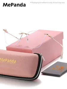 MePanda Unisex Trendy Frameless Clear Glasses, Reading Leisure Clear Glasses