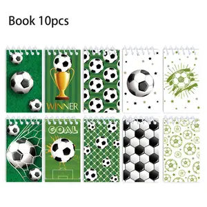 10-Pack Football Pattern Notebooks, Student Portable Coil Books, Football Theme Diary, Mini Notebooks, School Supplies, Spiral Notebook