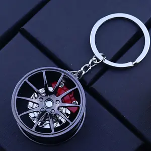 Car Keychain Rotating 360 Degree Brake Disc HUB Design, Creative Car Key Chain for Men, Cool Gift Idea, Stylish Auto Accessories, Lightweight Keychain