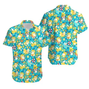 Koduck PKM Aloha Hawaiian Shirt, PSY Duck Hawaiian Shirt PKM Gifts, Breathable & Comfy Tropical Outfit, Perfect Gift for Him Her on Birthday, Gift for Kids, Mother’s Day, Father’s Day, Summer Vacation