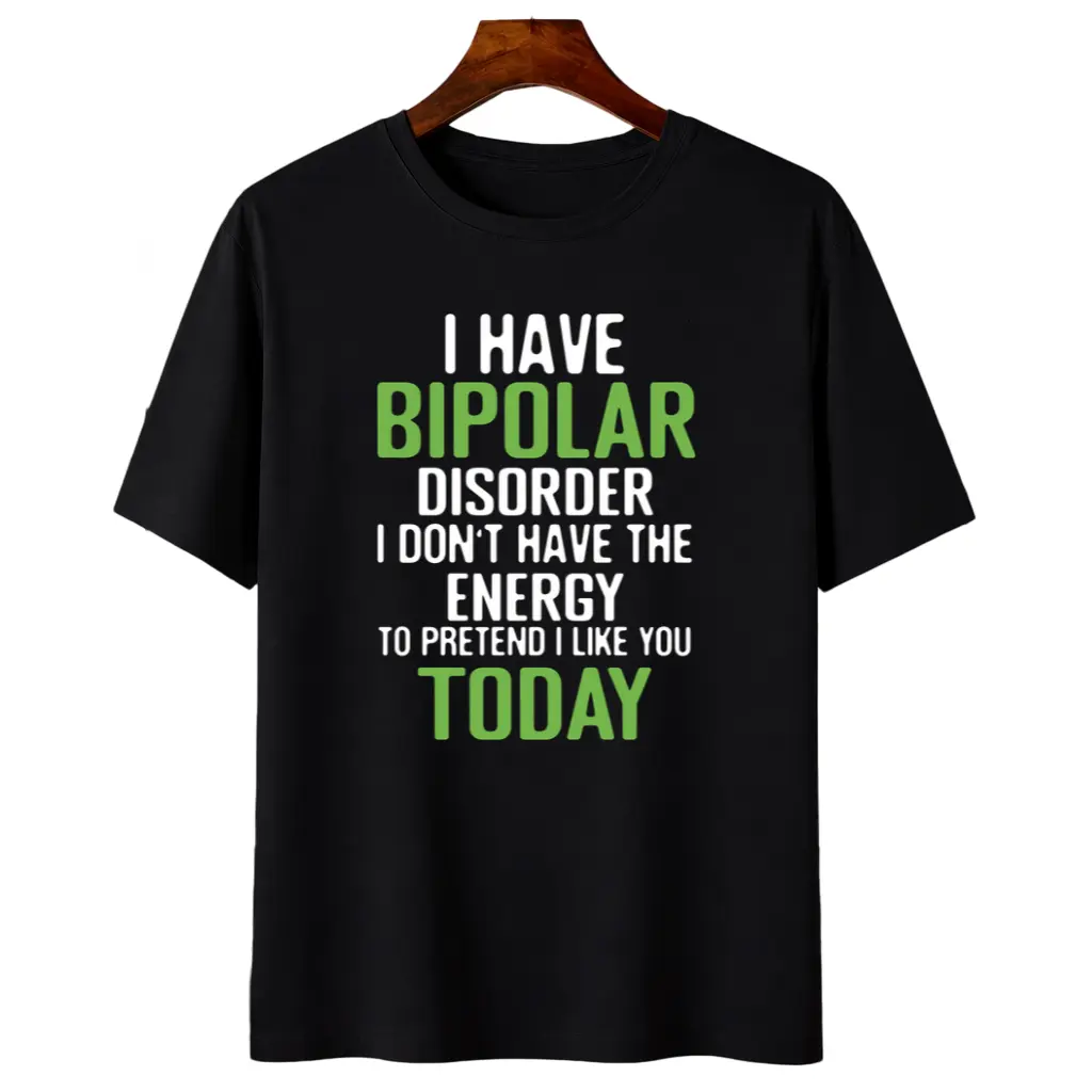 Bipolar Awareness Tee | Funny Humor T-Shirt, 100%,  Crew Neck, Short Sleeve, Casual Fit, Perfect for Summer Sports and Leisure Wear, Vintage New Year'S Gift