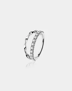 CZ Half Wave Double Hoop Nose Ring