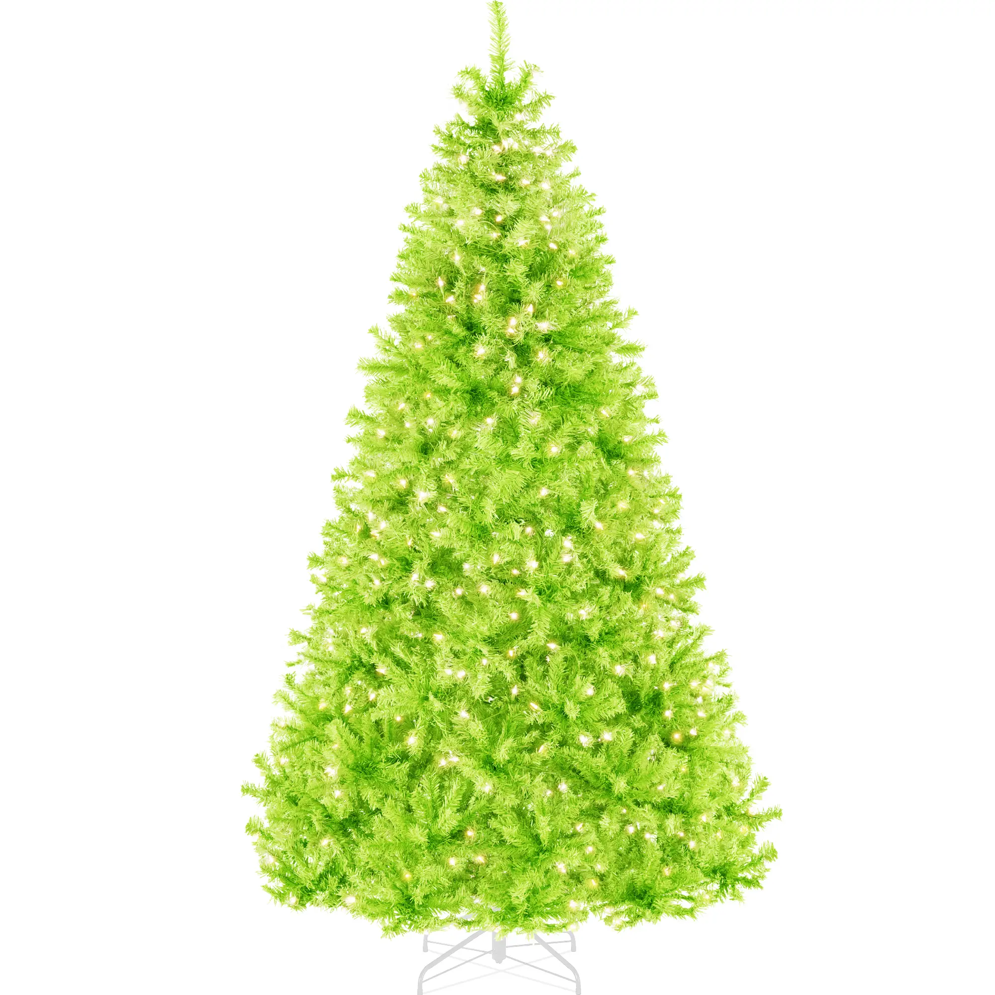Best Choice Products Pre-Lit Artificial Christmas Tree – LED or Incandescent Lights, Metal Stand, Multiple Colors & Sizes (4.5–12ft)
