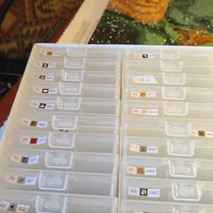 Diamond Painting Trays with Lids and Diamond Art Storage, 60PCS Diamond Art Accessories with Storage Containers, 2-in-1 Drill Storage and Line-Up Tool, 2 Packs 5D Diamond Painting Tools for Beads