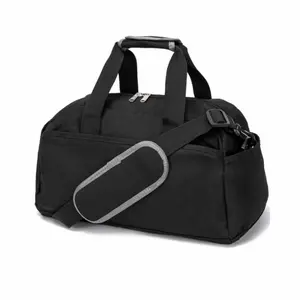 Unisex 14-inch Compact Gym Bag, Lightweight Mini Duffle Bag, All Seasons Carry-On Fit for Travel Sports, Black, Sport Yoga Bag, Workout Sport Bags
