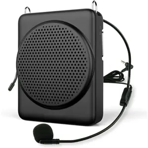 Mini Voice Amplifier Microphone Headset, 3 Hours Quick  and up to 22Hours Play, Personal Voice Amplifier Portable Speaker Mic for Teachers, , Tour Guide (Black)