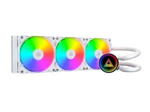 MONTECH LightFlow ARGB 360 CPU Liquid Cooler, 360mm AIO with Infinity Mirror Design, 3100RPM Pump, 3x120mm ARGB Fans, Intel & AMD Support (White)