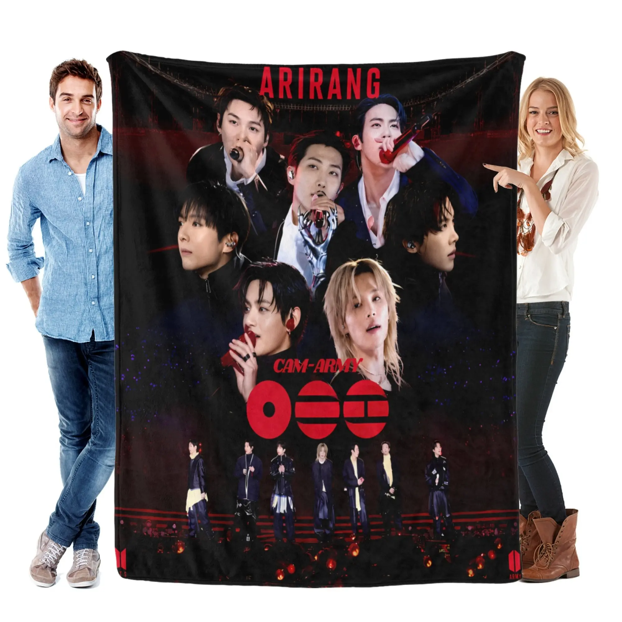 Kpop Boy Group Inspired Blanket, Korean Idol Concert Style Soft Fleece Throw Blanket, Music Fan Gift Blanket For Bedroom Couch Living Room Decor, Cozy Blanket For Fans
