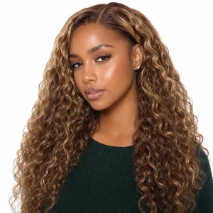 Sherawe 13x4 4/27 Jerry Curly HD Transparent Lace Front Wig Human Hair Pre Plucked 300% Density