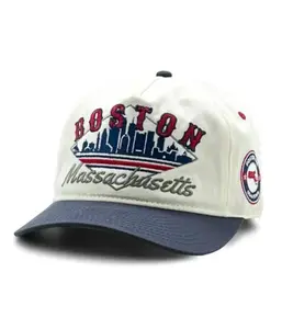 Boston Snapback Hat, Retro Fenway Beantown Skyline Cap with Sox Red Accents, Vintage 5-Panel Streetwear Mesh Hat, Trendy Gift for Him Dad 2026