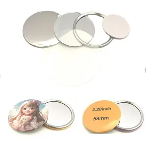 30 Sets of Button Maker Mirror Supplies Pocket Mirrors 58mm/2.28in Round Button Making Supplies Refills for Pin Maker Machine