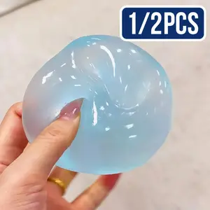 Coconut Oil Squishy Ball 1/2PCS, Slow Rising Soft Squeeze Stress Relief Toy, Decompression Squeeze, Cute Round Sensory Fidget Ball for Kids & Adults, Birthday Holiday Gift