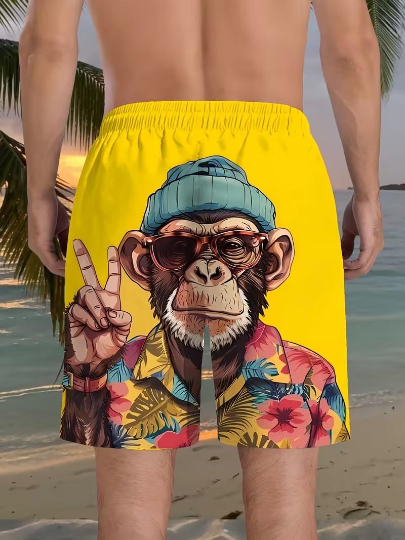 Cool Beach Shorts for Men 3D Printed Casual Pants Summer Fashion Comfortable for Hawaii Maldives Minimalist Design Polyester Woven Regular Fit - Man, Menswear