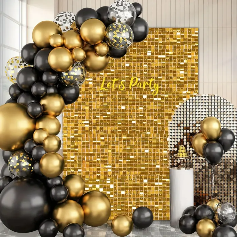 24 Pieces Sparkly Sequin Backdrop Panels Fashion Bright Design Fit Various Festivals Party Wedding Celebration Picture Shooting Ornament Props