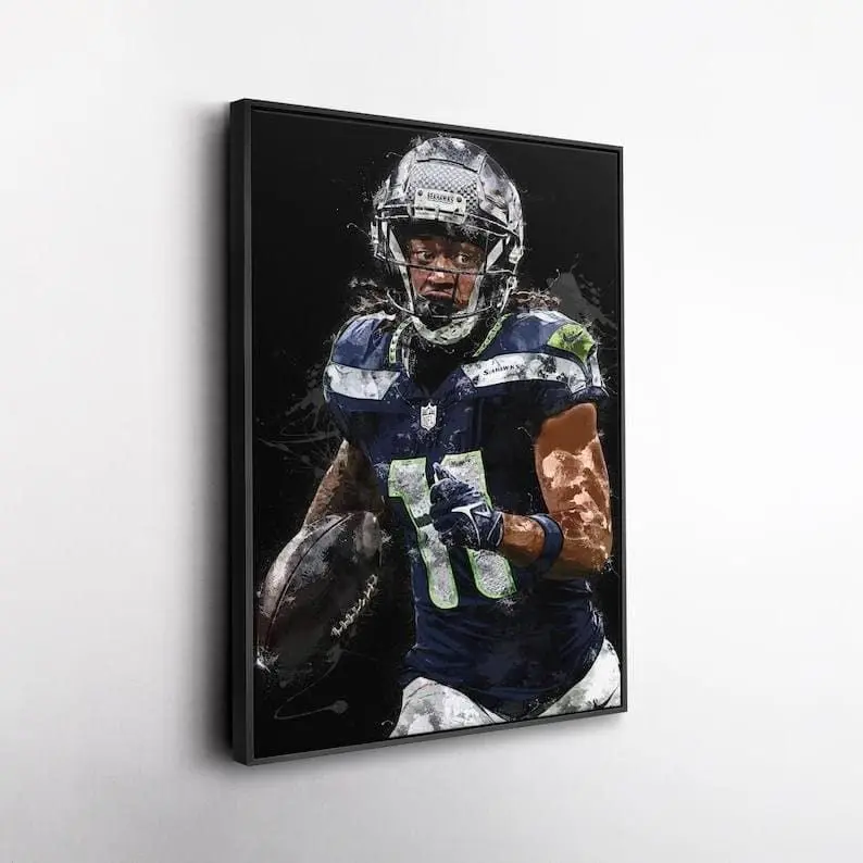 Jaxon Smith-Njigba Poster - Seattle Seahawks Football Wall Art, Fan Room Decor, Watercolor Style Poster [UNFRAMED - PRINT ONLY]