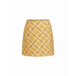 Cider Tartan Mid Rise A-line Mini Skirt