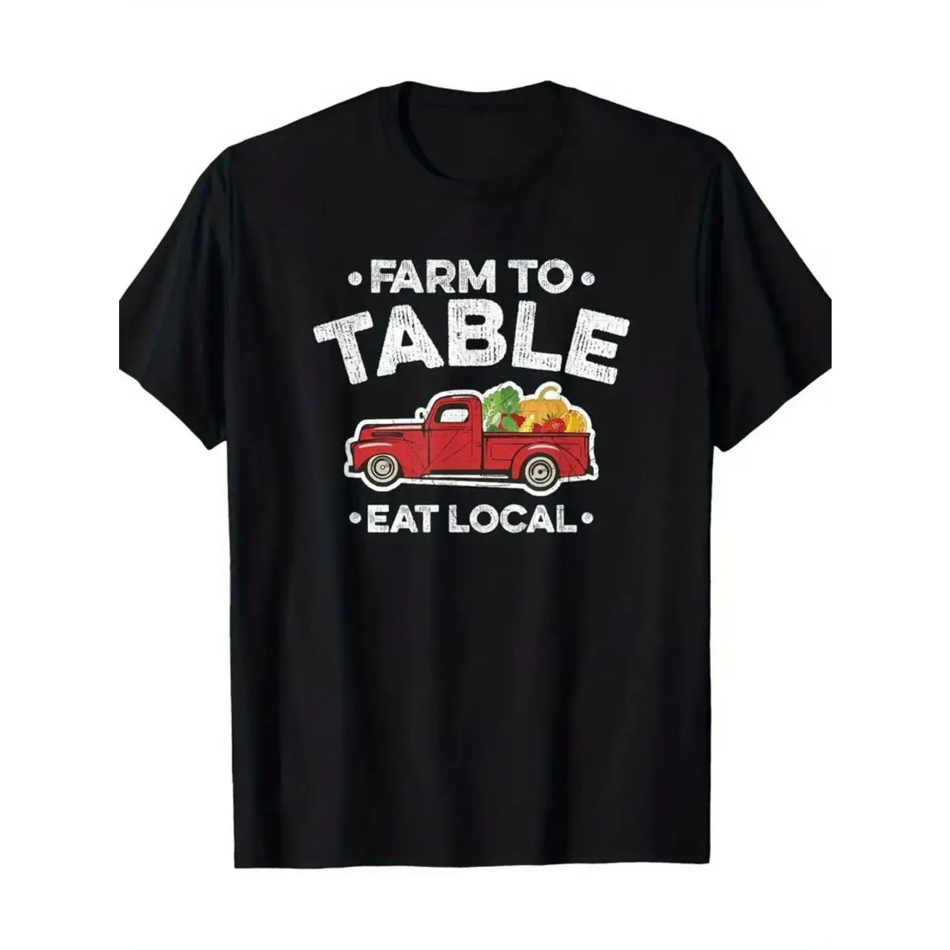 Men's Farm-to-table movement promoting fresh, locally sourced fruits and vegetables Graphic T-Shirt - Short Sleeve Crew Neck Regular Fit Casual Wear |   Soft & Breathable Fabric, Durable Print, Everyday Comfort, Machine Washable, Rustic and vintage design