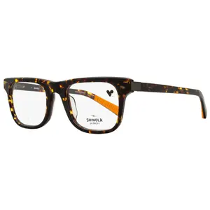 Shinola Modified Rectangle Eyeglasses SH15002 242 Amber Tortoise 51mm