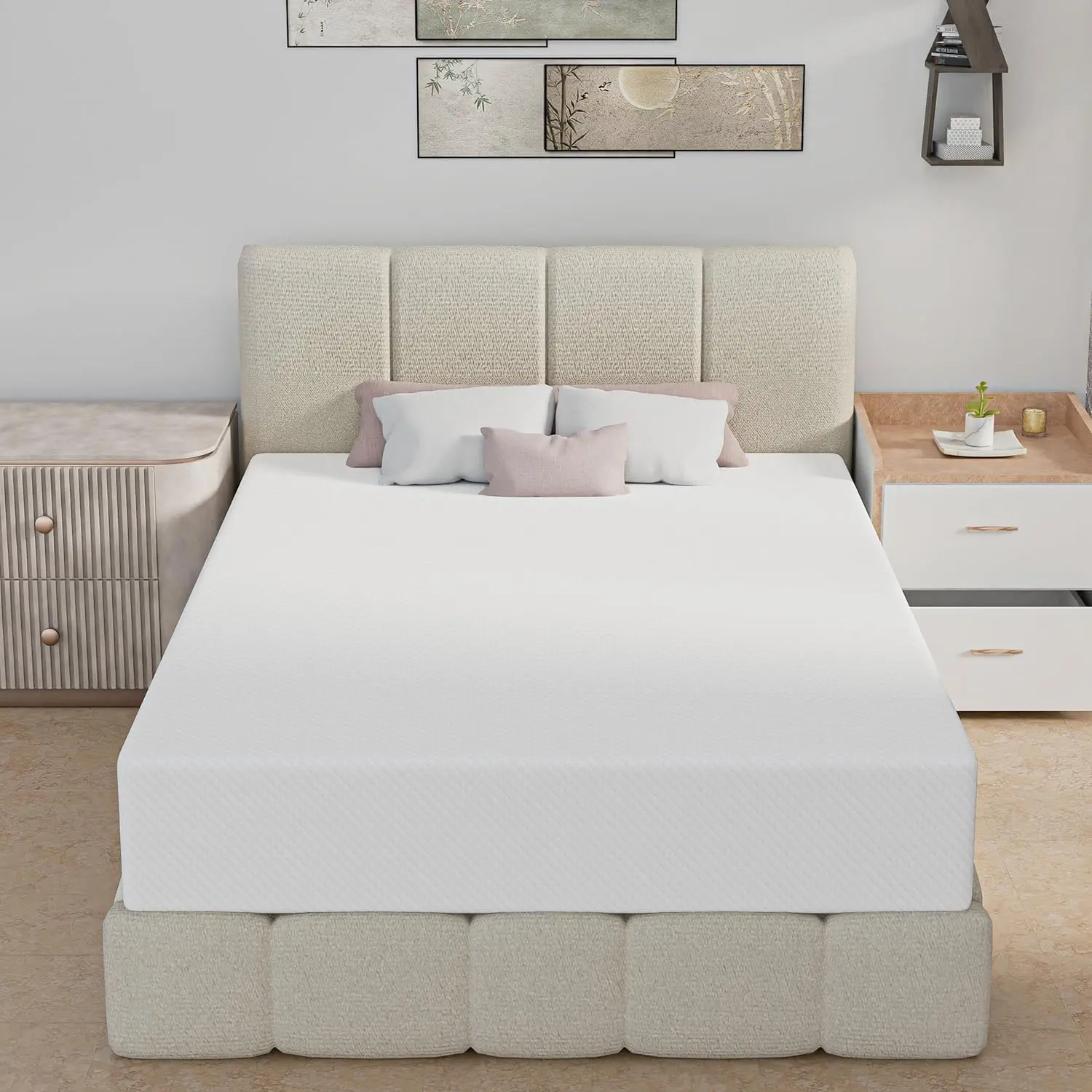 8 Inch Full Size Memory Foam Mattress with Bamboo Charcoal - Medium Firm, Orthopedic & Fire Retardant