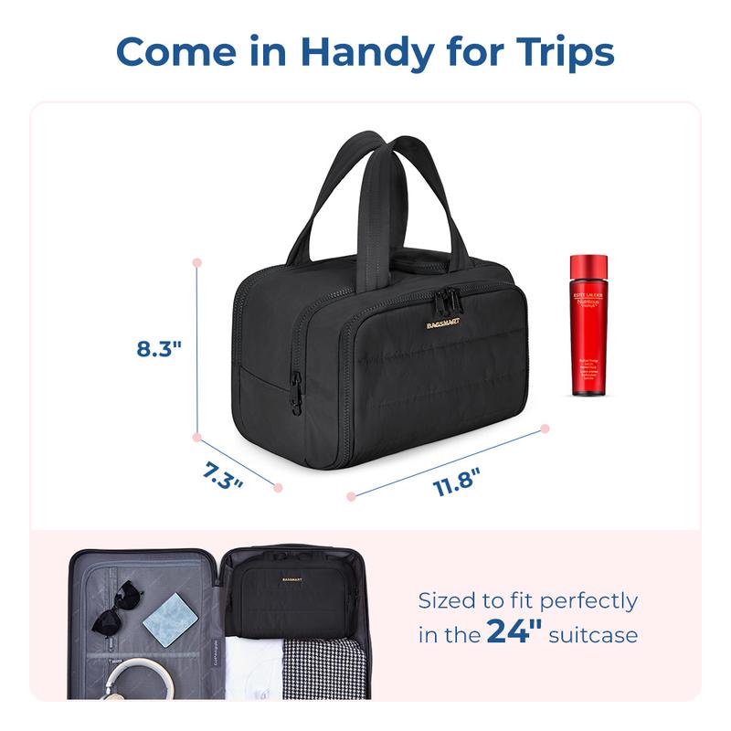 BAGSMART Crush 4-in-1 Puffy Multi-Functional Toiletry Bag for Women – Large Capacity Travel Organizer with 4 Compartments Outdoorfun Makeup Pouch TikTokShopHolidayHaul