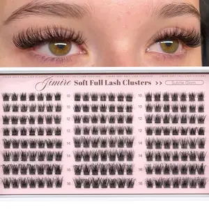 Natural False Eyelashes Cluster, 10-16mm Fine Clusters, D Curl Lash Extensions, Single Cluster, 168 Pieces, Complete Cosmetic Lash Set