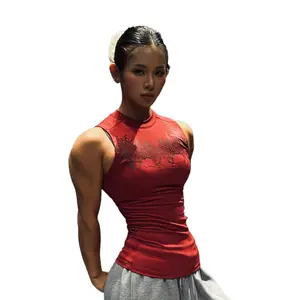 Wear sleeveless design T-shirt women's autumn 2026 slim fitness running high-end versatile vest top tide compression gunwook tank