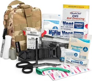 Premium IFAK Kit Trauma Pack | HSA/FSA Approved | SOF Tourniquet, QuikClot 4x4 HyFin Chest Seal, Israeli Bandage | Fully Stocked MOLLE Pouch