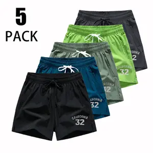 Men's Summer 32 Print Athletic Shorts - 3-Inch Loose Fit, Breathable, Skin-Friendly, Elastic Waistband, Quick Dry, Casual Wear, TikTokShopSpringGlowUp - Fabric