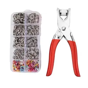 Metal Snap Buttons-100 Sets Snap Fasteners Kit with Pliers Press,9.5mm Snap Fasteners Kit,Five Claw Buckle Tool Set-for DlY Crafts Clothes Hats and Sewing,Pliers Kit Automatic Eyelet Puncher FastenerTool For Sewing Clothing