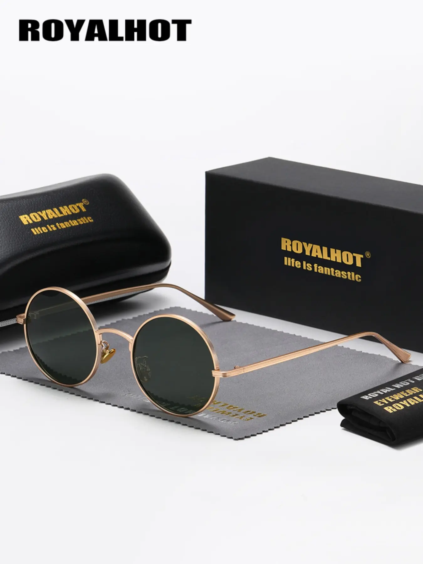 RoyalHot 1 Piece Unisex Full Frame Sunglasses,Round Frame Sunglasses UV400 UV Blocking Sunglasses Classic frames, defining style, Casual Stylish Glasses, Fashion Sunglasses, Stylish Sunglasses, Circle Round Sunnies, Sun Protective Eyewear