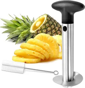 Pineapple Corer and Slicer with Triple Reinforced Stainless Steel with Thicker Blade - Easy-to-Use Pineapple Corer & Pineapple Cutter - Pineapple Slicer and Corer Tool for Easy Core Removal