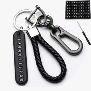 1Set Anti-Loss Car Keychain with Phone Number Tag, Zinc Alloy Durable Auto Key Chain, Perfect Daily Accessory & Gift for Car Lovers, Car Key Chains