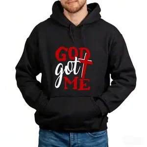 100% Cotton God Christian Faith Cross Hoodie – Inspirational 'Got Me' Religion Quote, Unisex Graphic Pullover for Men & Women, Trendy Casual Wear, Soft & Comfortable for Everyday Style