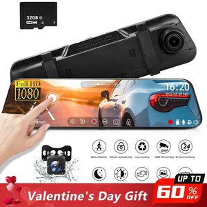 10'' Rear View Camera Dash Cam Front and Rear 1080P Camera Full Touch Screen w Loop Recording, G-Sensor Night Vision 170° Wide Angle,for Valentine’s Day Gift