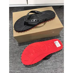 Unisex Summer Beach Red Bottom Rivet Flip Flops Men British Fashion Casual Lightweight Sports Sandals Footwear