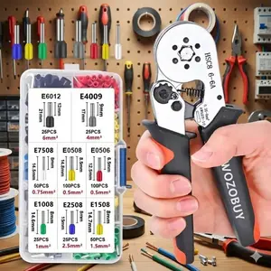 Professional Crimping Tool Set for Car Electrical Repair, 0.25-10mm² Wire Terminals, Industrial-Grade Durable Hand Crimper. Portable Mini Tool Kit for Electronics, Automotive Harness, and Home Appliance DIY, Precision Wire Connector Pliers.