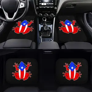 4pcs Puerto Rican Coco Frog Car Floor Mats, Car Foot Mats, Automotive Floor Mats Suitable for All Car & SUVs, Fit Driver/Passenger/Rear Seats, Non-Slip Water Absorbent Floor Liners, Floor for Year-Round Use - Ideal Gift for