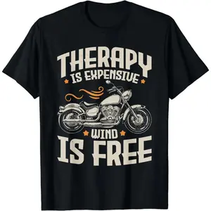 Cotton Short Sleeve Cool Motorcycle Rider Men Therapy Motorcycle Lovers Biker T-Shirt for Men Women