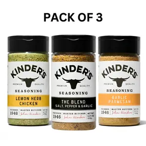 PACK OF 3 Kinder’s Savory Seasoning Trio – Lemon & Herb Chicken, Garlic Parmesan & The Blend Salt Pepper Garlic Spice Set