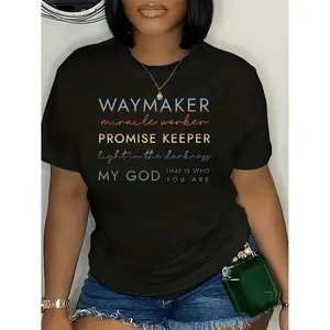 Plus Size - Plus Size - Plus Size Women'S T-Shirt with Letter Print
