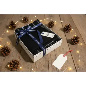Dockers Men's Scarf & Beanie Winter Set – Black/Plaid (New in Box)