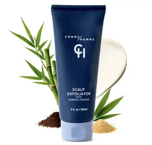 Comme Homme Detoxifying Scalp Exfoliator with Bamboo Powder for Haircare - Unclogs Pores, Removes Dead Skin Cells, Reduces Discoloration & Wrinkles, Softens Skin Texture, Pre-Shave Exfoliator