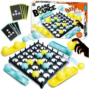 Bounce Ball Tabletop Game Set for Family - with 9 Cards, 16 Balls & Game Grid, Interactive Parent-Child Board Game Toy for Adults Teens Kids, Holiday Birthday Party Gift