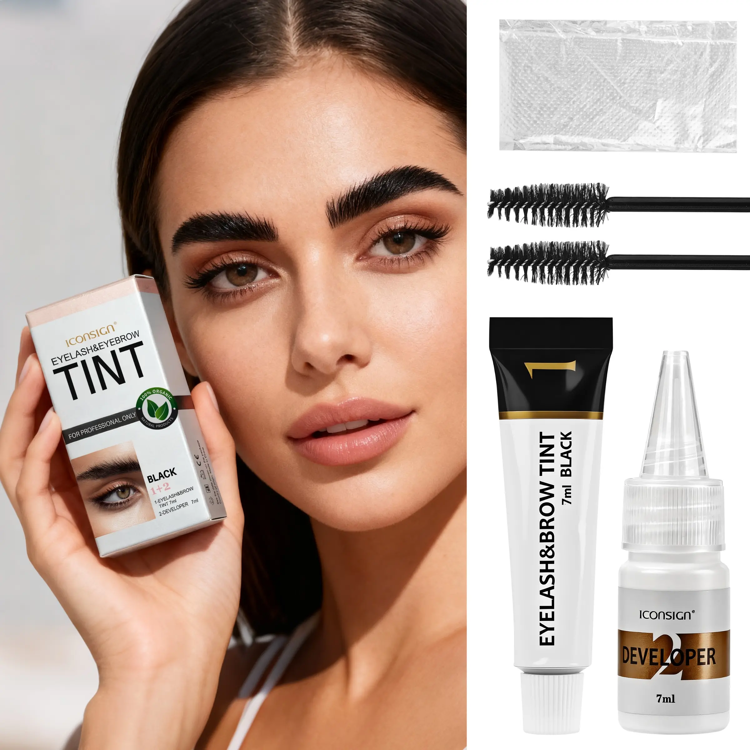 ICOnSIGn eyebrow dye kit Eyebrow Makeup anti sweat and anti dizziness long-lasting natural three-dimensional wild eyebrow black Eyebrow Tint Kit
