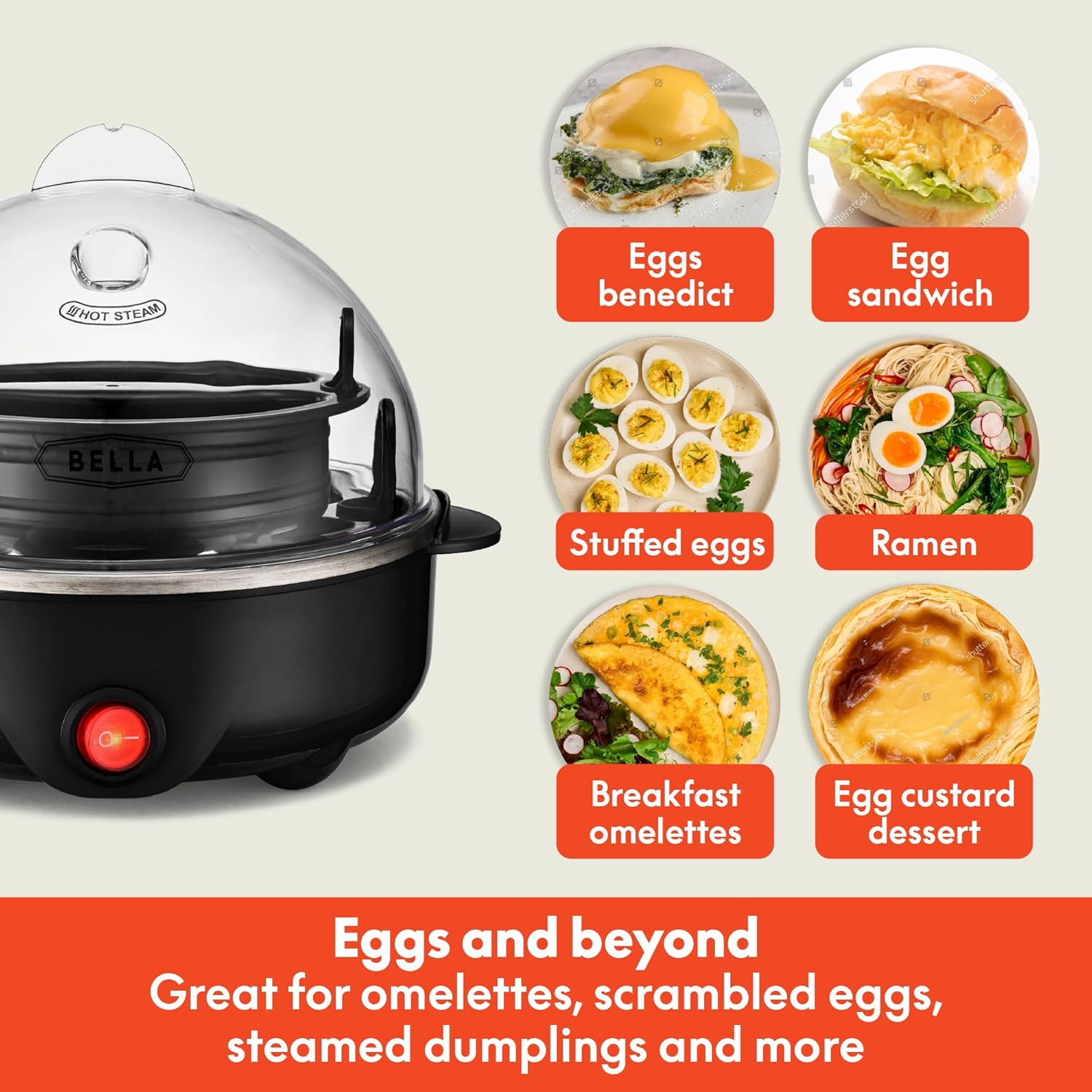 Egg Cooker, Rapid Boiler & Poacher, Meal Prep Essential, Family Sized Meals: Make Up To 7 Large Boiled Eggs, Dishwasher Safe Lid with Cool-Touch Handles, Poaching Tray Included, Black Egg Cooker, Rapid Boiler & Poacher, Meal Prep Essential, Family Sized Meals: Make Up To 7 Large Boiled Eggs, Dishwasher Safe Lid with Cool-Touch Handles, Poaching Tray Included, Black