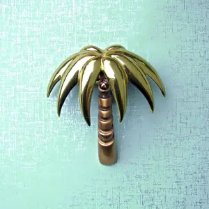 Palm Tree Door Knocker by Michael Healy - Handcrafted, Solid Brass, Easy Install