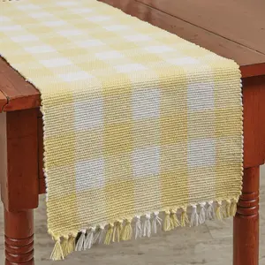Buffalo Yellow Check Yarn Table Runners