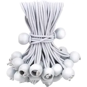 50Pcs White Bungee Cords 6 Inch Heavy Duty Outdoor Bungee Cord with Balls, Tarp Tie Down Bungee Balls for Shelter, Camping, Cargo, Tent Poles UV Resistant - Home Improvement.