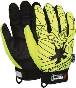 MCR Safety ML300AL Work Gloves, Size L (9), ANSI Cut Level 5, Synthetic Leather, Cut & Puncture Resistant, 9.5" Long, Alycore Lining, Hook & Loop Cuff, Black/Yellow, Paired Work Safety Gloves for Home Improvement & Security Use